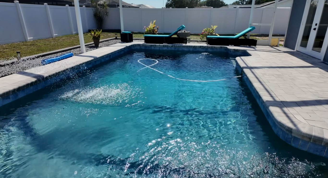 Crystal clear pool water maintained by professional service in Casas Adobes, AZ
